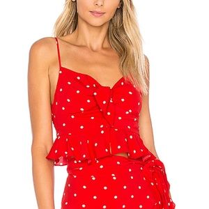 For Love and Lemons red crop top